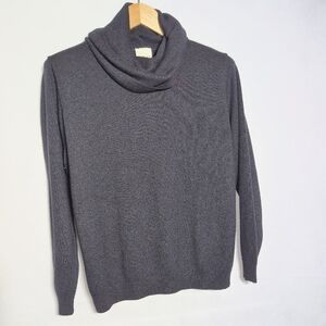 Vintage Bentley Cowl Turtleneck Sweater Black Sz L USA